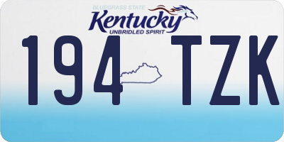 KY license plate 194TZK