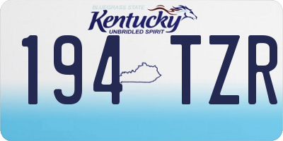 KY license plate 194TZR