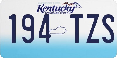 KY license plate 194TZS