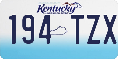 KY license plate 194TZX