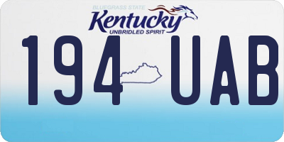 KY license plate 194UAB