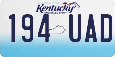 KY license plate 194UAD