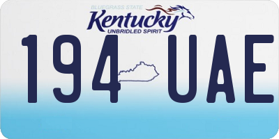 KY license plate 194UAE