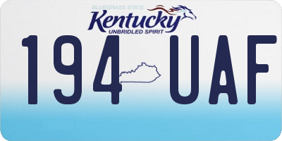 KY license plate 194UAF