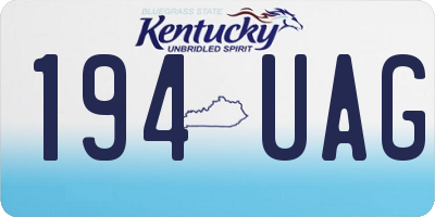 KY license plate 194UAG