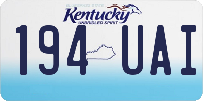 KY license plate 194UAI