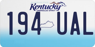 KY license plate 194UAL