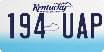 KY license plate 194UAP