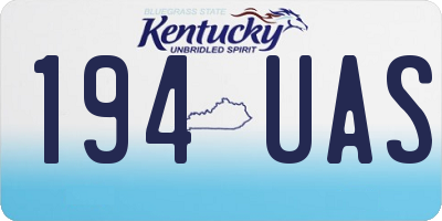 KY license plate 194UAS