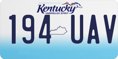KY license plate 194UAV