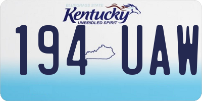 KY license plate 194UAW