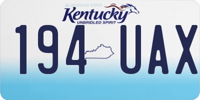 KY license plate 194UAX