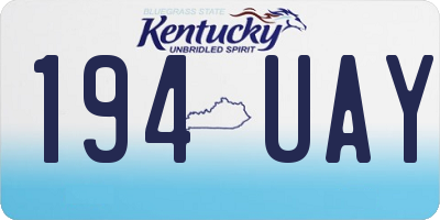 KY license plate 194UAY