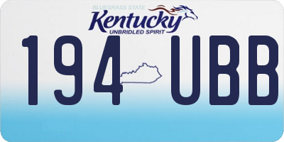 KY license plate 194UBB