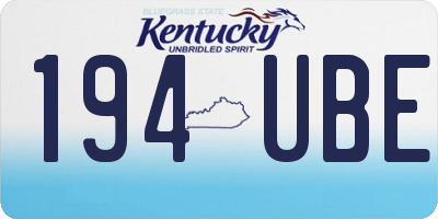 KY license plate 194UBE