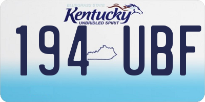 KY license plate 194UBF