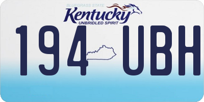 KY license plate 194UBH