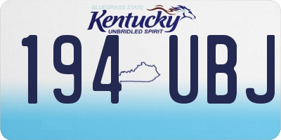 KY license plate 194UBJ