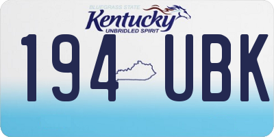KY license plate 194UBK
