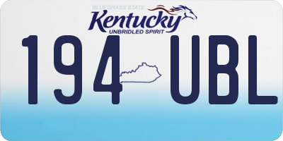 KY license plate 194UBL