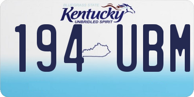 KY license plate 194UBM