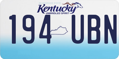 KY license plate 194UBN