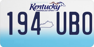 KY license plate 194UBO