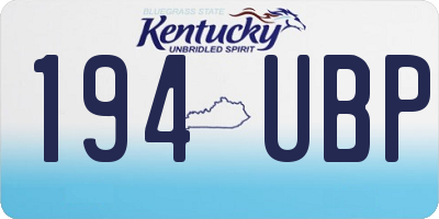 KY license plate 194UBP