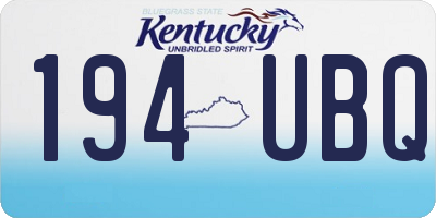 KY license plate 194UBQ
