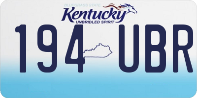 KY license plate 194UBR