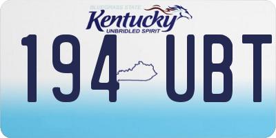 KY license plate 194UBT