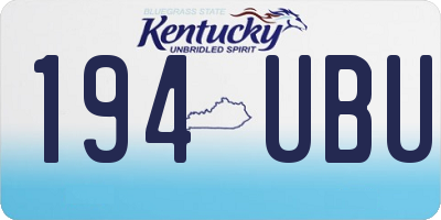 KY license plate 194UBU