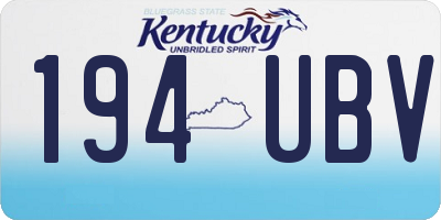 KY license plate 194UBV