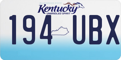 KY license plate 194UBX