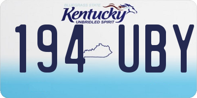 KY license plate 194UBY