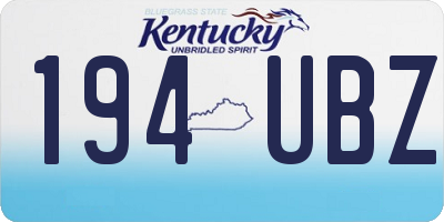 KY license plate 194UBZ