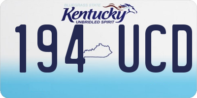 KY license plate 194UCD