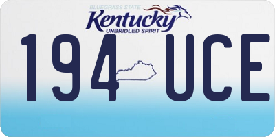 KY license plate 194UCE