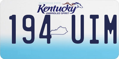 KY license plate 194UIM