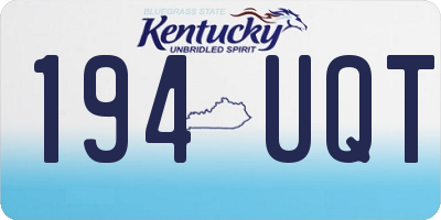 KY license plate 194UQT