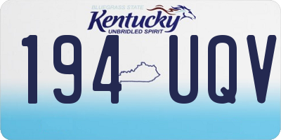 KY license plate 194UQV