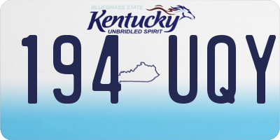 KY license plate 194UQY