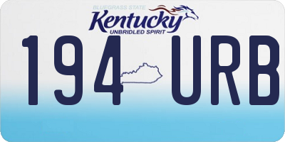 KY license plate 194URB