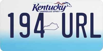 KY license plate 194URL