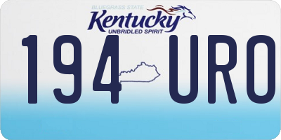 KY license plate 194URO