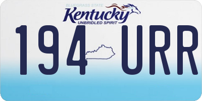 KY license plate 194URR