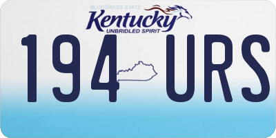 KY license plate 194URS