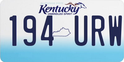 KY license plate 194URW