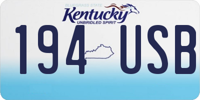 KY license plate 194USB