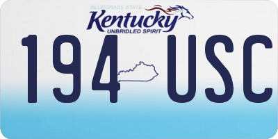 KY license plate 194USC